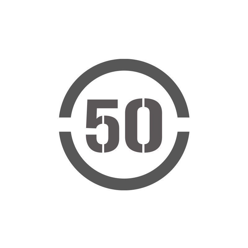 Pochoir vitessse limitée à 50 en pvc