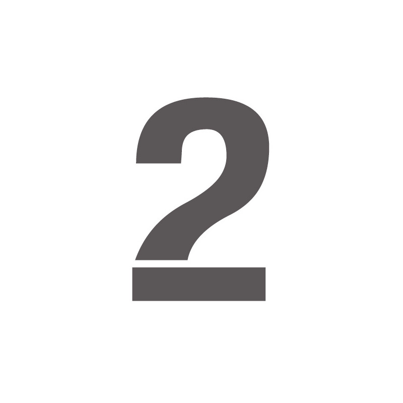 Pochoir chiffre 2 en pvc