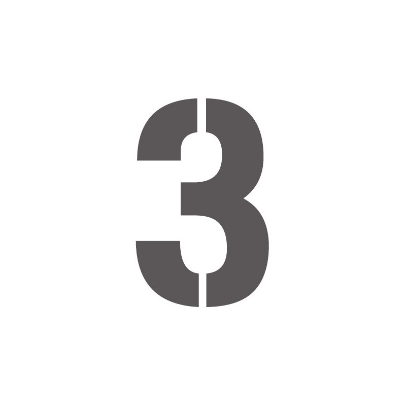 Pochoir chiffre 3 en pvc