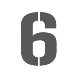 Pochoir chiffre 6 en pvc