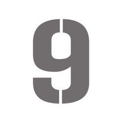 Pochoir chiffre 9 en pvc