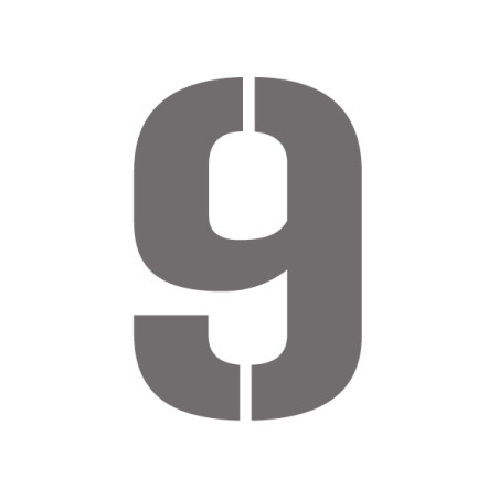 Pochoir chiffre 9 en pvc