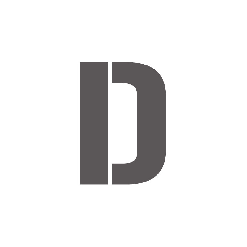 Pochoir lettre D majuscule en pvc