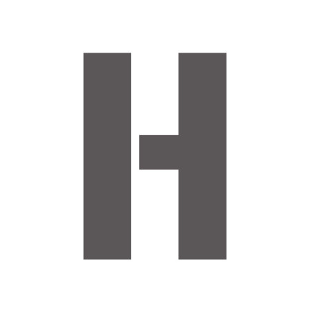 Pochoir lettre H majuscule en pvc