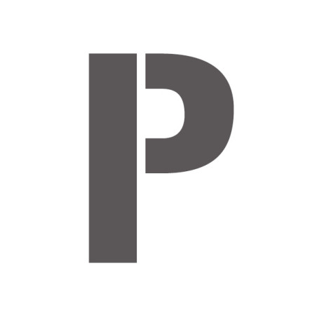 Pochoir lettre P majuscule en pvc