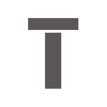 Pochoir lettre T majuscule en pvc