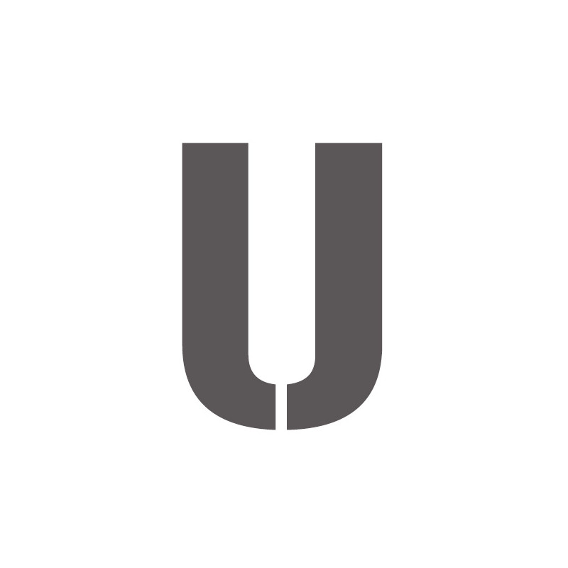 Pochoir lettre U majuscule en pvc