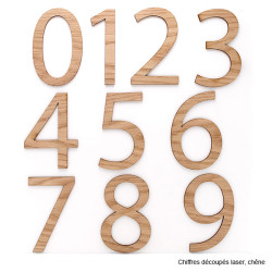 Lot de chiffres découpés laser : 0 1 2 3 4 5 6 7 8 9