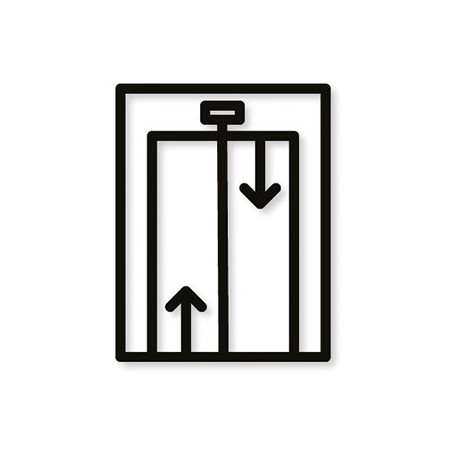 Pictogramme découpé au laser : ASCENSEUR