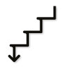 Pictogramme découpé au laser : ESCALIER DESCENDANT