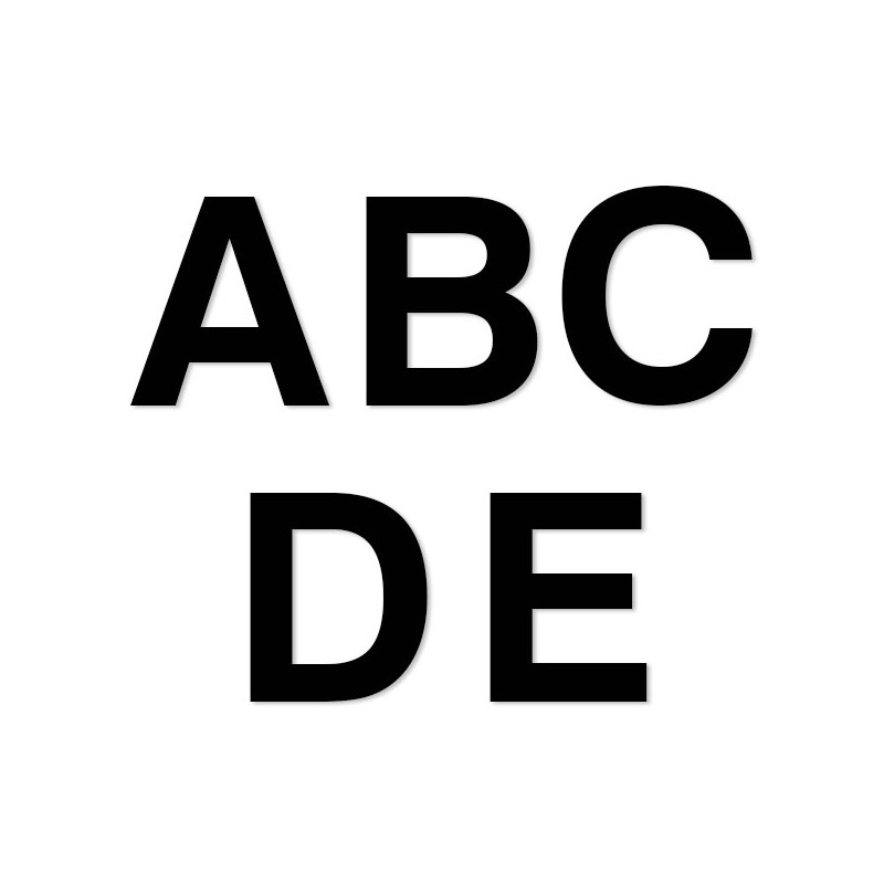 Lot de lettres découpées laser : A B C D E