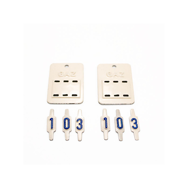 kit de 2 plaques de consigne T200 (repérage de robinet) avec 6 chiffres