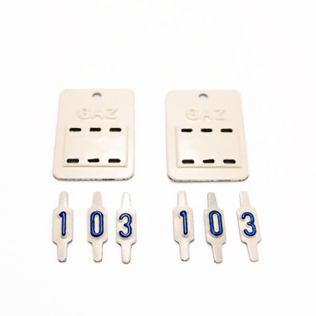 kit de 2 plaques de consigne T200 (repérage de robinet) avec 6 chiffres