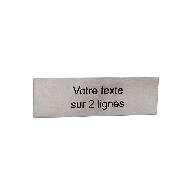 Étiquette gravure laser sur inox 2 lignes