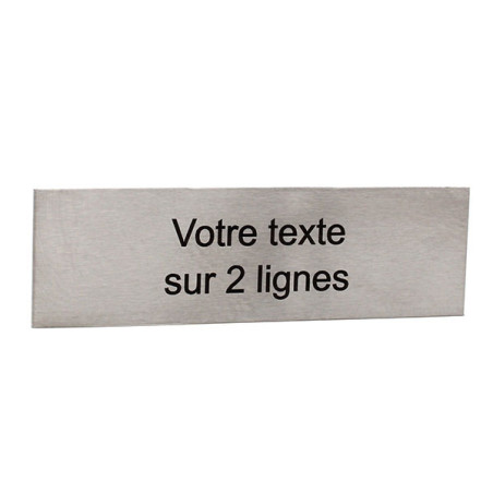 Étiquette gravure laser sur inox 2 lignes