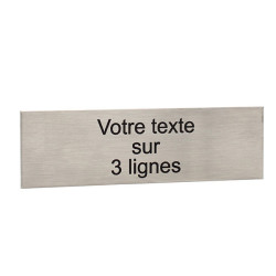 Étiquette gravure laser sur inox 3 lignes