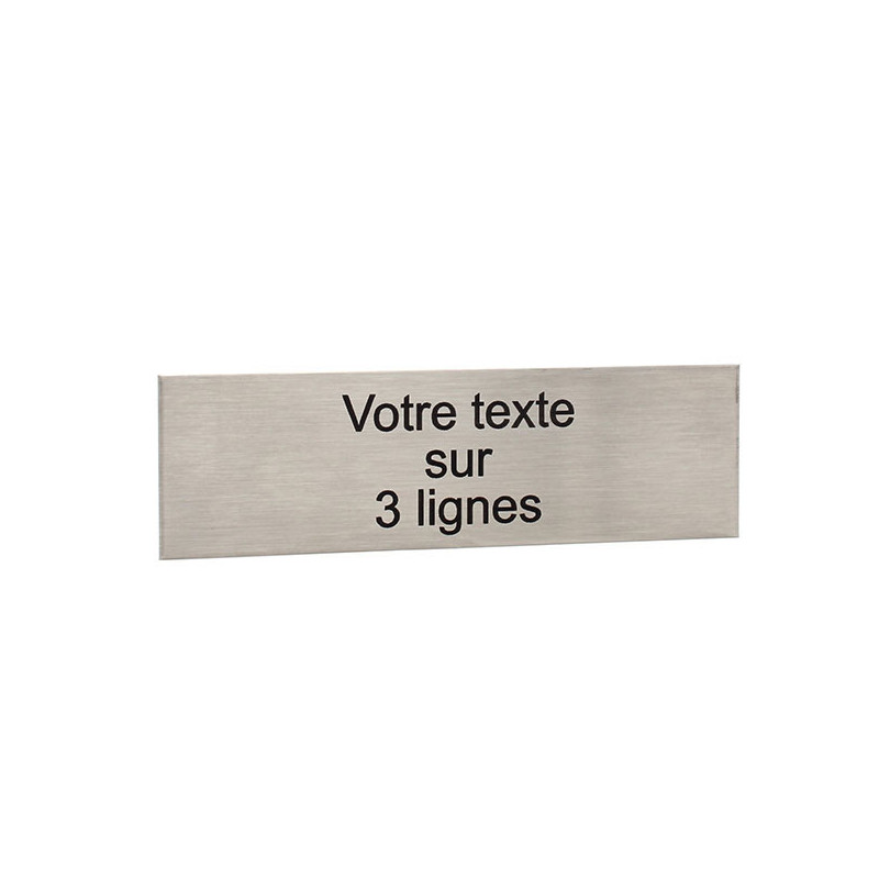 Étiquette gravure laser sur inox 3 lignes