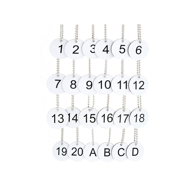 Lot de 24 jetons blancs gravure laser sur gravoply