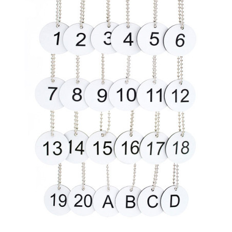 Lot de 24 jetons blancs gravure laser sur gravoply