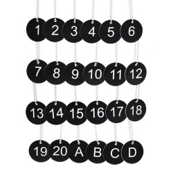 Lot de 24 jetons noirs gravure laser sur gravoply