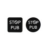 Etiquette autocollante STOP PUB noir