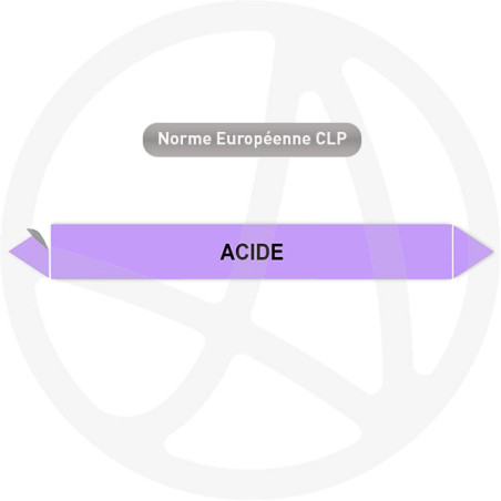 Marqueur de tuyauterie CLP Acide