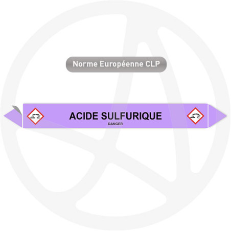 Marqueur de tuyauterie CLP Acide sulfurique