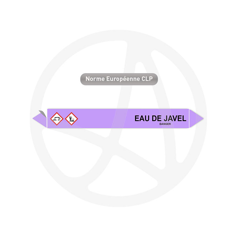 Marqueur de tuyauterie CLP Eau de javel