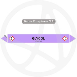 Marqueur de tuyauterie CLP Glycol Acide