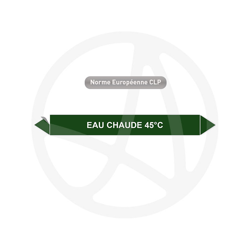 Marqueur de tuyauterie CLP Eau chaude 45°C