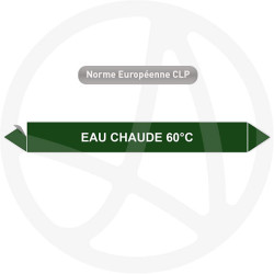 Marqueur de tuyauterie CLP Eau chaude 60°C