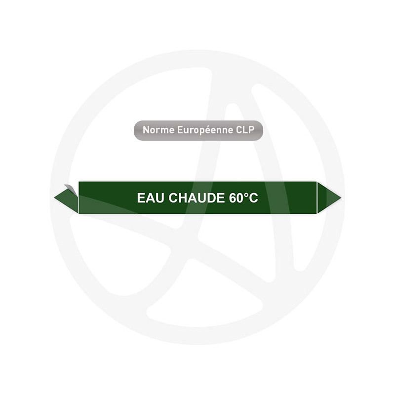 Marqueur de tuyauterie CLP Eau chaude 60°C