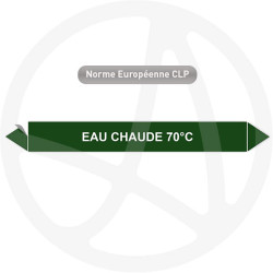 Marqueur de tuyauterie CLP Eau chaude 70°C