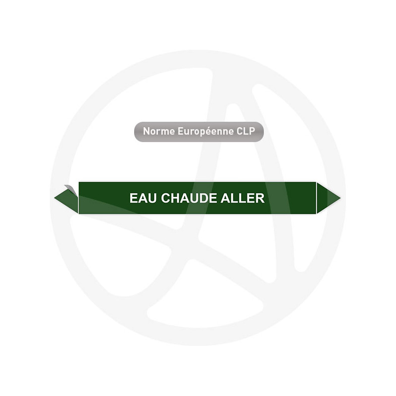 Marqueur de tuyauterie CLP Eau chaude aller