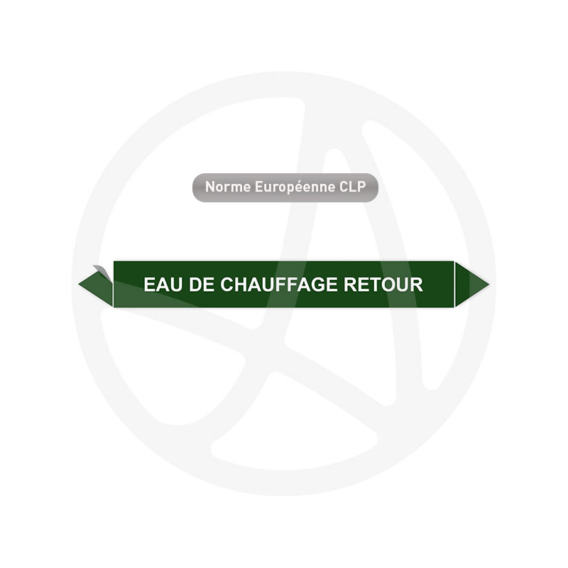 Marqueur de tuyauterie CLP Eau de chauffage retour