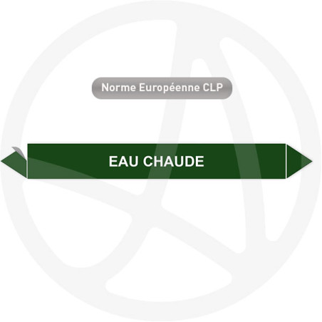 Marqueur de tuyauterie CLP Eau chaude