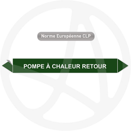 Marqueur de tuyauterie CLP Pompe à  chaleur retour