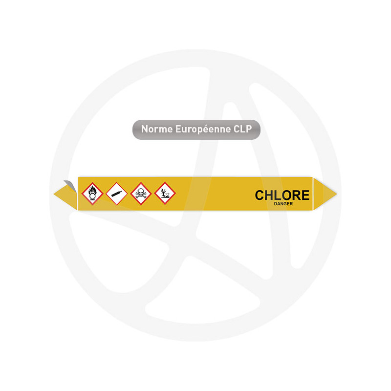 Marqueur de tuyauterie CLP Chlore