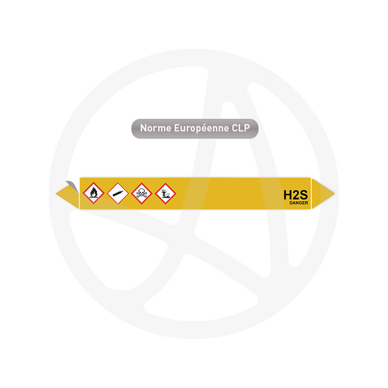 Marqueur de tuyauterie CLP H2S