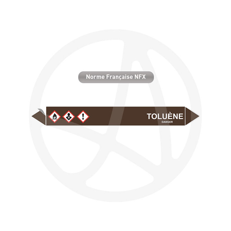 Marqueur de tuyauterie CLP Toluène