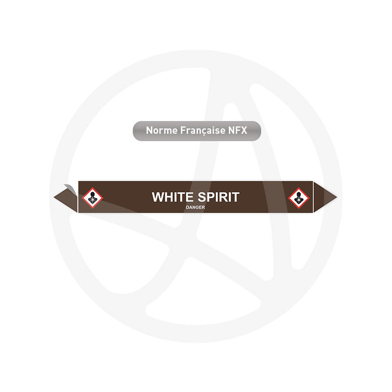 Marqueur de tuyauterie CLP white spirit