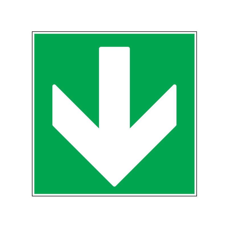 Pictogramme de secours  Flèche verte vers le bas