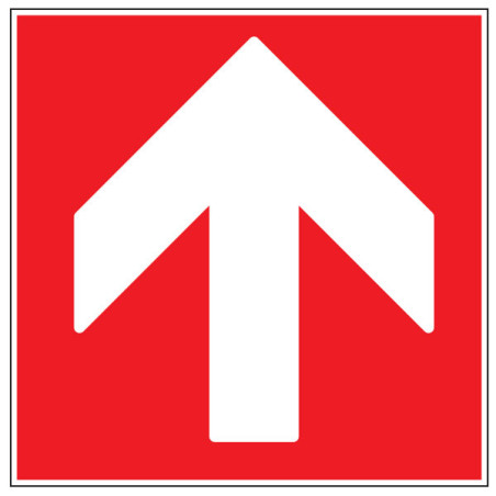 Pictogramme incendie  Flèche rouge vers le haut