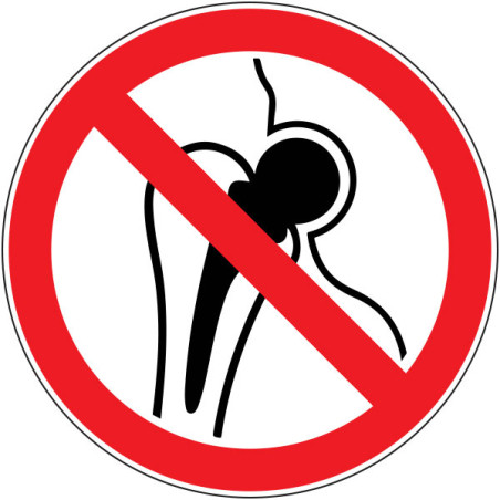 Pictogramme d'interdiction  Interdit aux porteurs d'implants métalliques