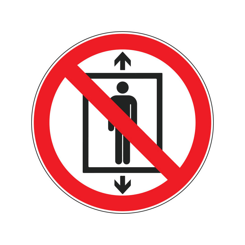 Pictogramme d'interdiction  Ne pas utiliser cet ascenseur