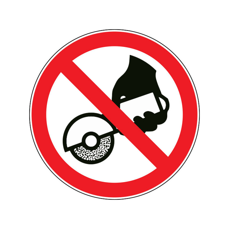 Pictogramme d'interdiction  Ne pas utiliser de meuleuse portative