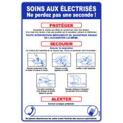 Panneau consigne  Soins aux électrisés