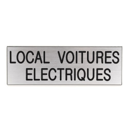 Plaque de porte LOCAL VOITURE ELECTRIQUE Etiquette gravoply