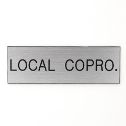 Plaque de porte LOCAL COPRO. Etiquette gravoply