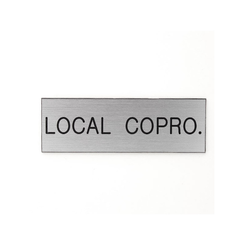 Plaque de porte LOCAL COPRO. Etiquette gravoply